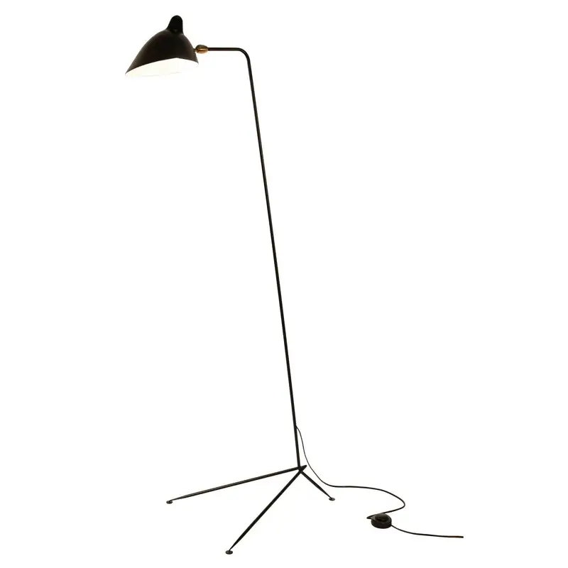 Lampadaire droit Noir Vente Flash