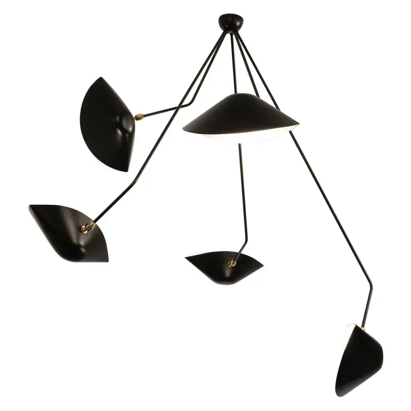 Populaire Plafonnier Araignée 5 bras fixes Plafonniers Noir