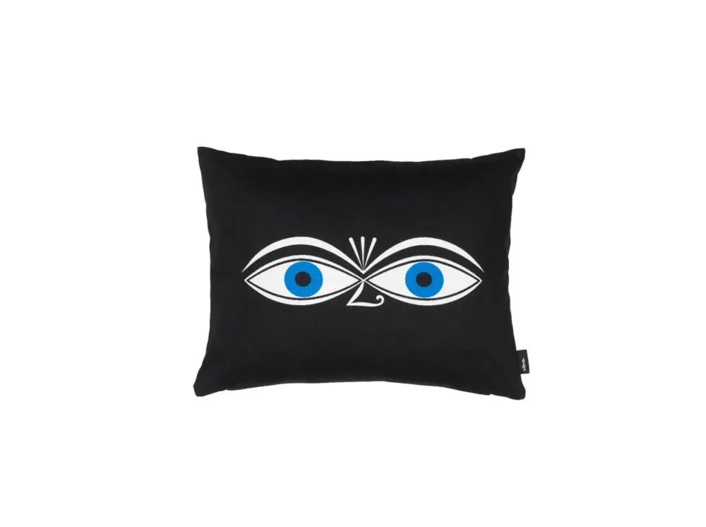 Coussin Graphic Print Eyes Noir Achat Immédiat