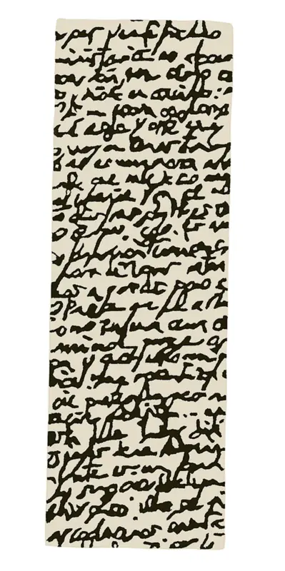 Marque Black on White Manuscrit Runner Tapis Noir-Blanc