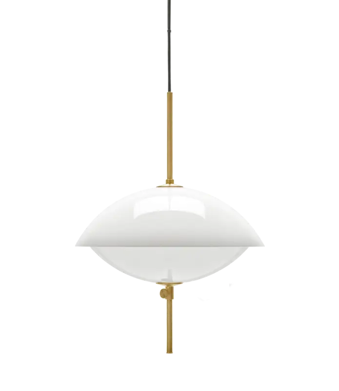 Offre Spéciale Clam Ø44cm Suspensions Verre opale-Laiton