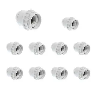 Lot de 10 Douilles E14 Double bague Blanches EUR&rsquo;OHM 62135 Promotion Saisonnière
