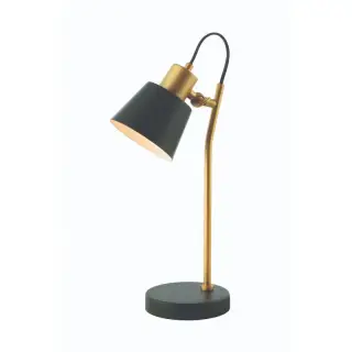 Prix Bas Lampe à Poser D130 Pour Ampoule LED E14 Noir Mat et Doré Mat ZAMBELIS 20217