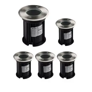 Lot de 5 Encastrés de Sol Ronds IP65 Pour Ampoule LED GU10 Inox V-TAC VT-7677 Dernière Chance