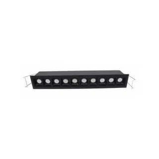 Spot LED Encastrable Optic CLAREO 20W avec Réflecteurs Noirs Hors Transfo Noir V1 Commander Vite