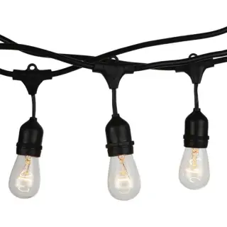 Guirlande Guinguette 15 mètres Pour 15 Ampoules LED E27 IP54 Noir V-TAC VT-713 Populaire