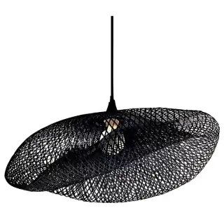 Suspension Luminaire en Bambou Pour Ampoule LED E27 Noir ZAMBELIS 19108 Achat Immédiat