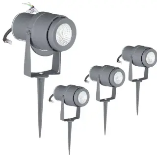 Livraison Express Lot de 4 Spots sur Piquet LED Extérieurs 12W IP65 Gris V-TAC VT-857