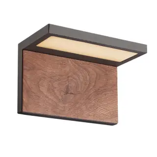 Satisfait Ou Remboursé Applique Murale Extérieure LED 13W IP54 Graphite et Bois ZAMBELIS E224 FS
