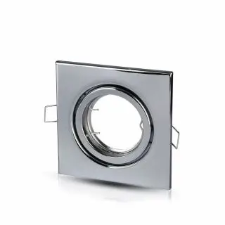 Coupelle Orientable Chrome Carrée pour Ampoule LED GU10 V-TAC VT-7227 Certifié