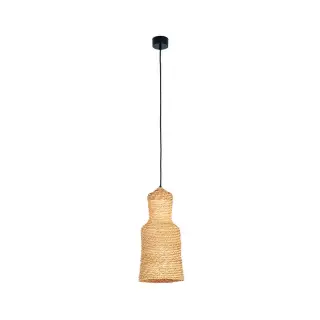 Suspension Luminaire D220 H450 Pour Ampoule LED E27 Noir Sablé et Blé ZAMBELIS 22168 Acheter Direct