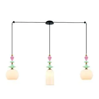 Suspension Luminaire Pour 3 Ampoules LED E27 Noir Sablé et Laiton ZAMBELIS 22153 Paiement Sécurisé