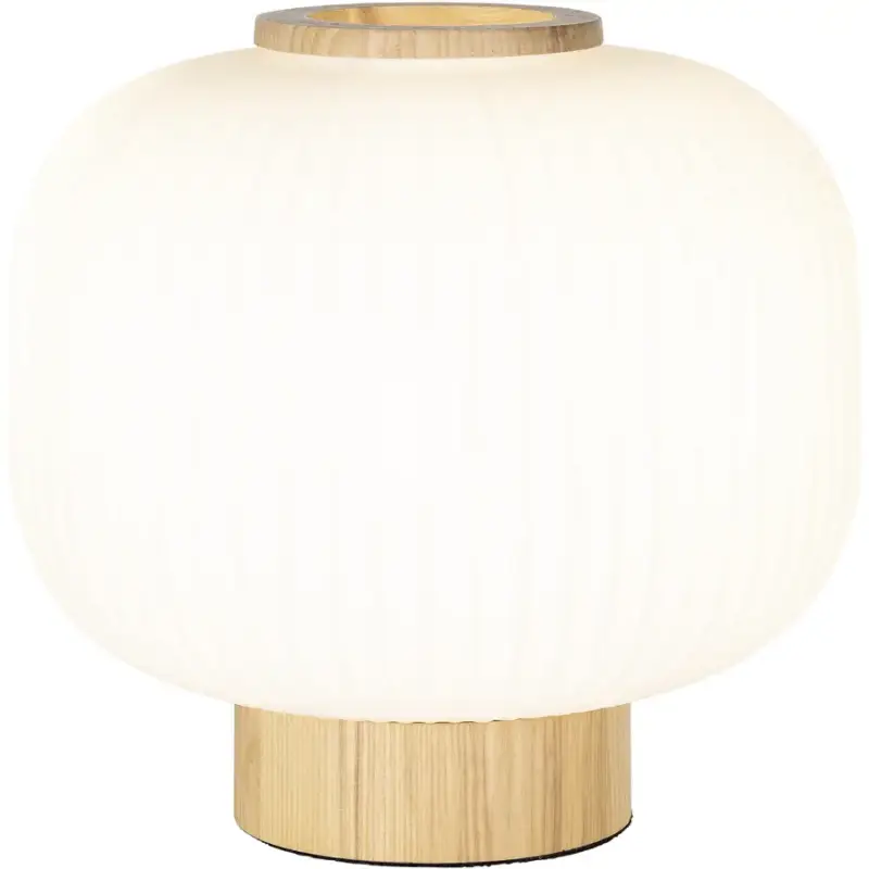 Vente Directe Lumimart | Lampe de table Thie Marron/Blanc Verre/M&eacute;tal 25 cm 24.5 cm