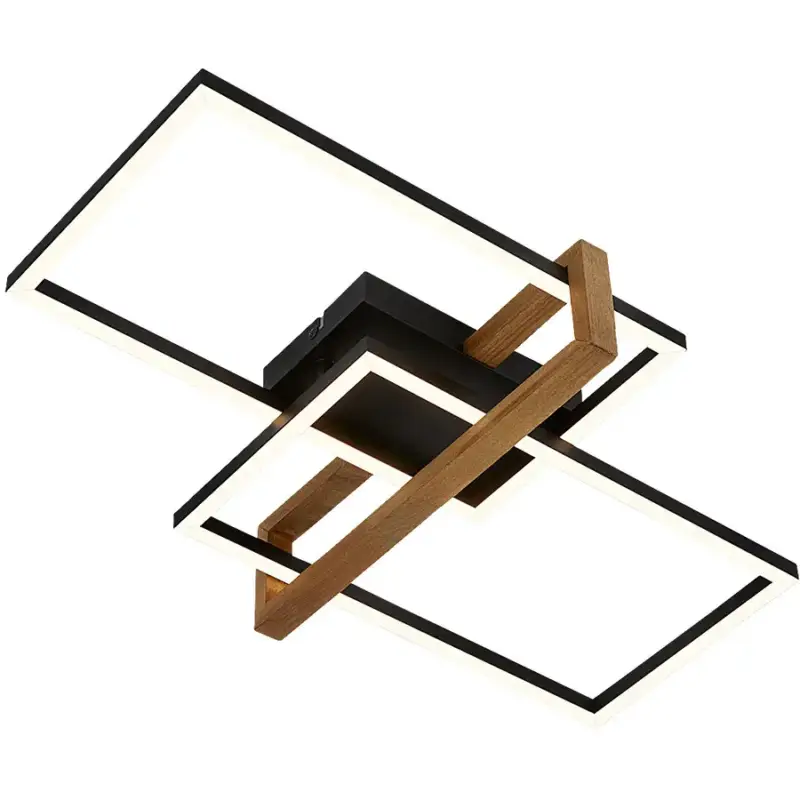 Petit Prix Lumimart | Plafonnier Talla, noir, bois/métal