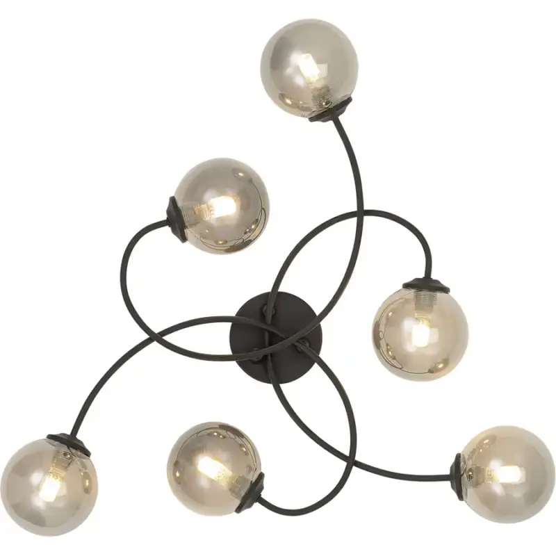 Commander Maintenant Lumimart | Lampe de plafond Daria Gris/Noir Métal/Verre 52 cm 17.5 cm