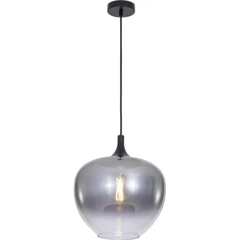 Acheter En Ligne Lumimart | Suspension Tiara Noir/Gris Verre/Métal 29 cm 120 cm