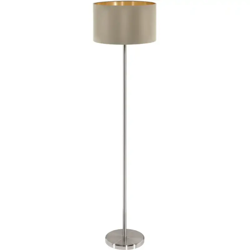 Lumimart | Lampadaire Maserlo Marron/Gris Acier/Tissu 151 cm Achetez Aujourd'hui