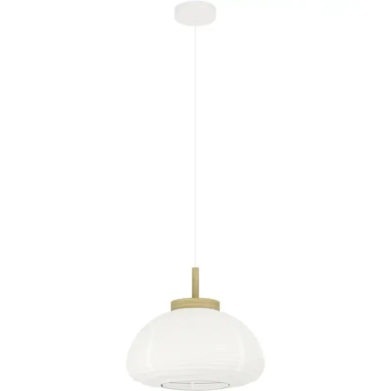 Lumimart | Suspension Summerhill Marron/Blanc Acier/Bois 110 cm Soldes