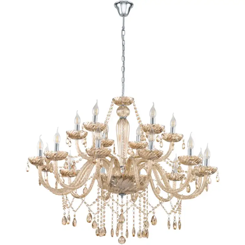 Certifié Lumimart | Lustre Basilano Marron Verre 150 cm