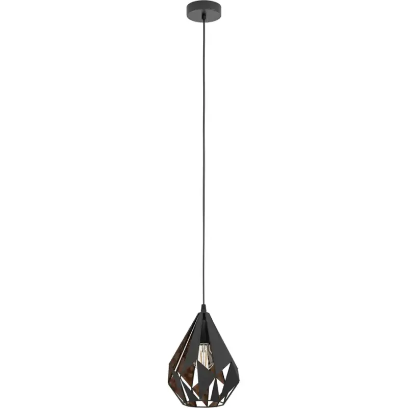 Soldes Lumimart | Suspension Carlton 1 Rame/Noir Acier 110 cm