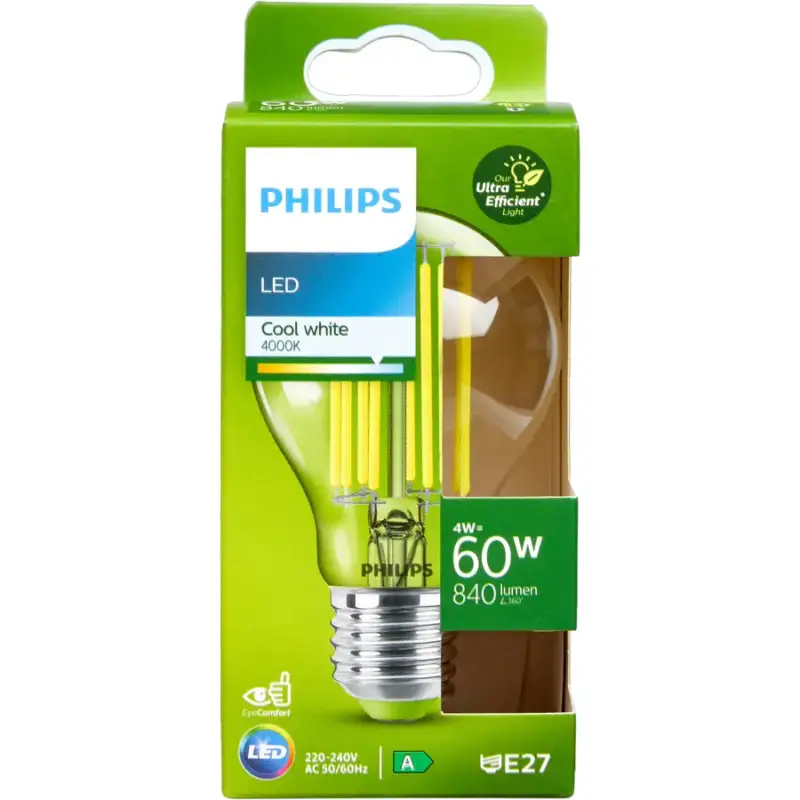 Retour Gratuit Lumimart | Ampoule Philips Verre E27 4 W
