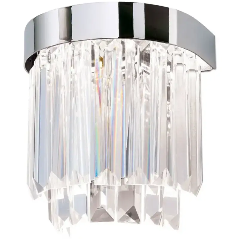 Lumimart | Lampe murale Prism Argent/Trasparente Acier/Cristal 17 cm 17 cm Paiement Sécurisé