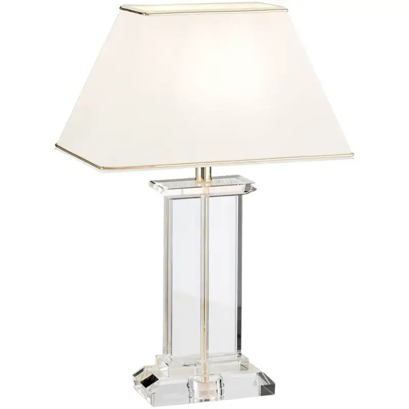 Lumimart | Lampe de table Veronique Blanc/Or Cristal/Tissu 55 cm Prix Réduit