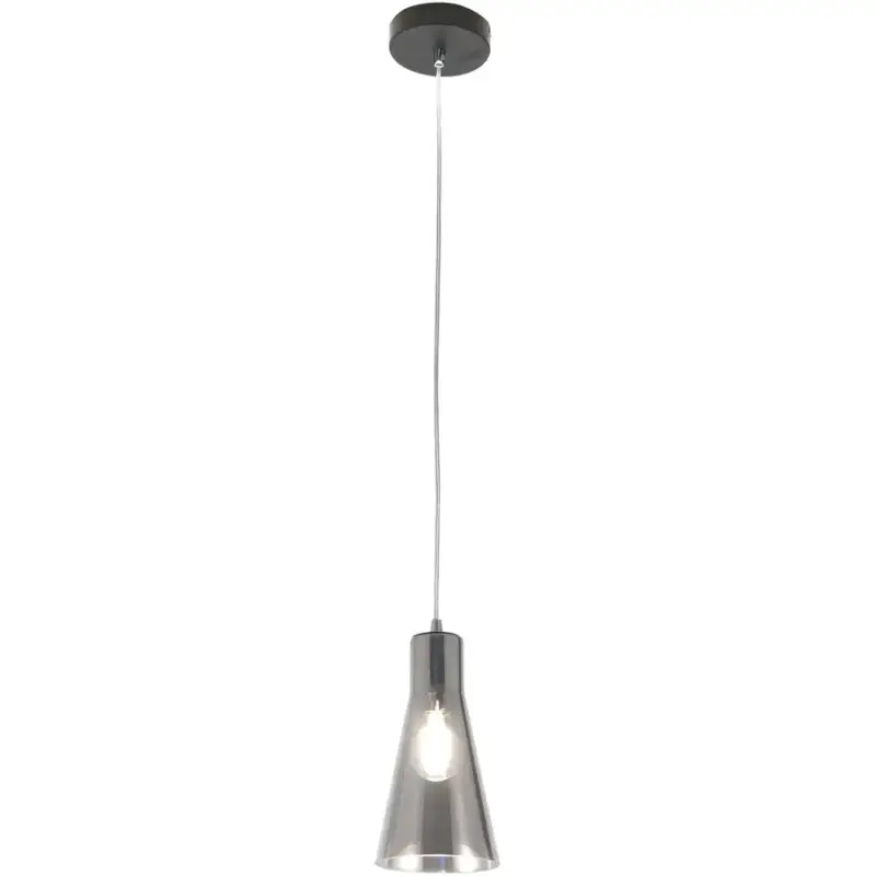 Petit Prix Lumimart | Suspension Abi Gris Verre/Métal 25 cm Réglable en hauteur (manuel)