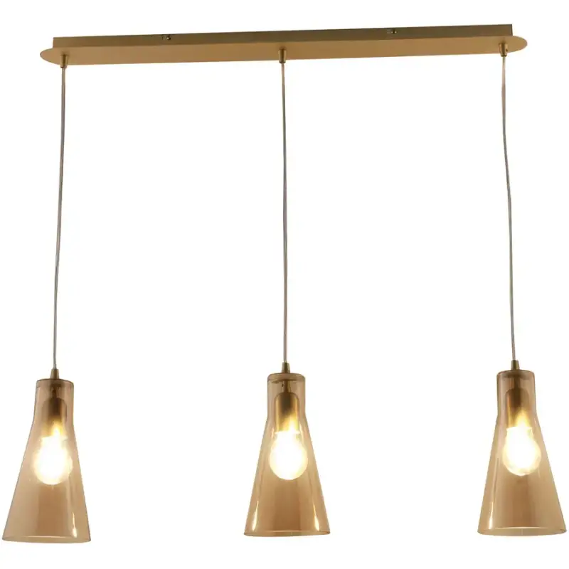Prix Réduit Lumimart | Suspension Abi Jaune Verre/Métal 83 cm 25 cm Réglable en hauteur (manuel)