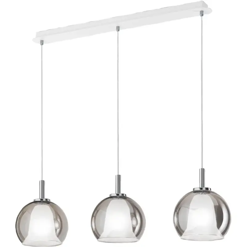 Remise Lumimart | Suspension Aby Gris Verre/Métal 83 cm 26 cm Réglable en hauteur (manuel)