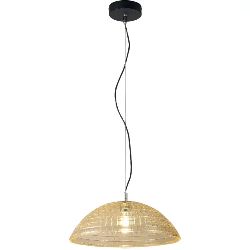 Prix Bas Lumimart | Suspension Astona Jaune Verre/Métal 14.5 cm