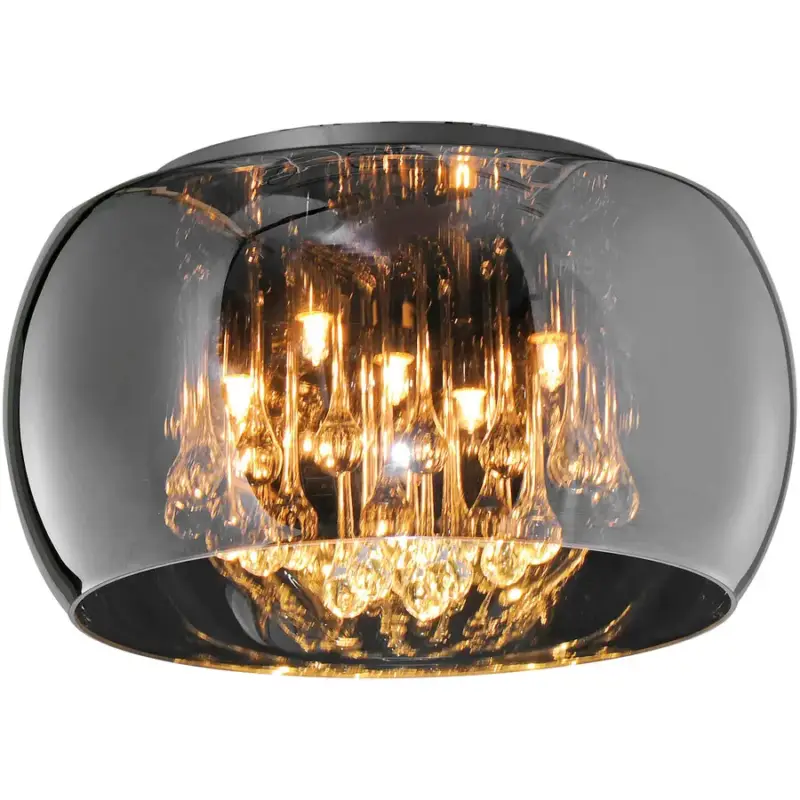 Acheter Direct Lumimart | Lampe de plafond Bania Gris Verre 40 cm 22 cm