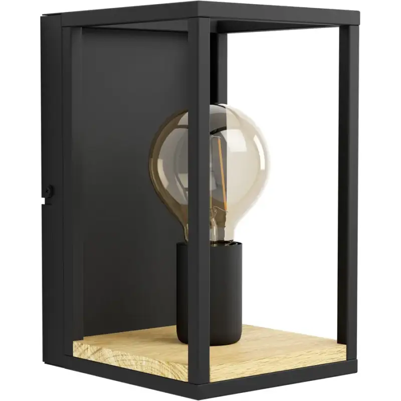 Livraison Express Lumimart | Lampe murale Libertad Marron/Noir Acier/Bois 0 cm 24 cm
