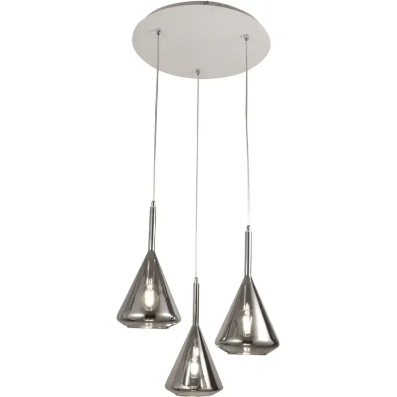 Offre Spéciale Lumimart | Suspension Tulisa Gris Verre/Métal 52 cm 200 cm