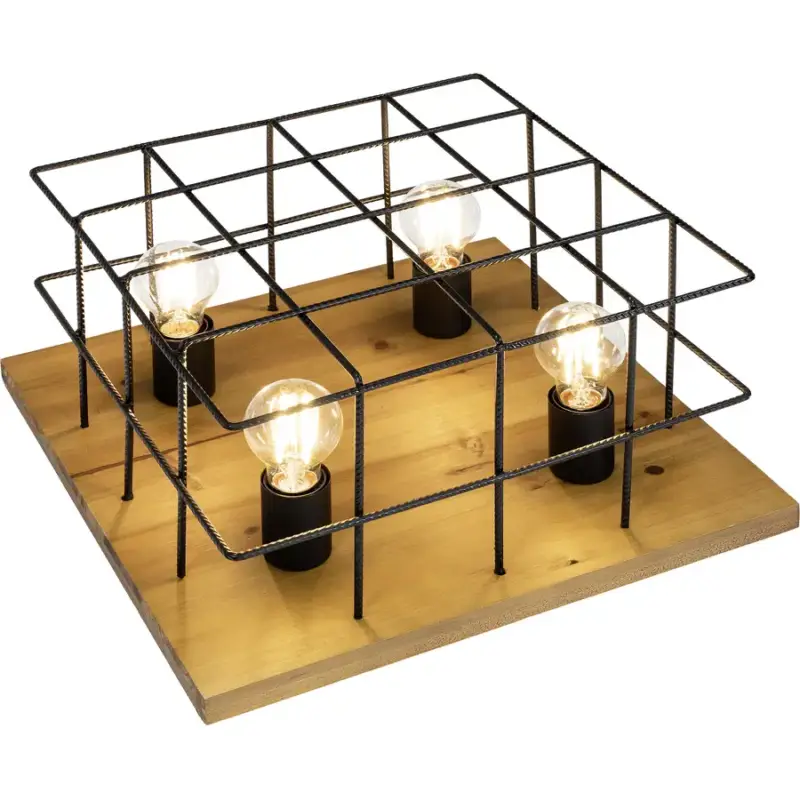 Lumimart | Lampe de plafond Edion Marron Bois/Métal 40 cm 26 cm Meilleur Prix