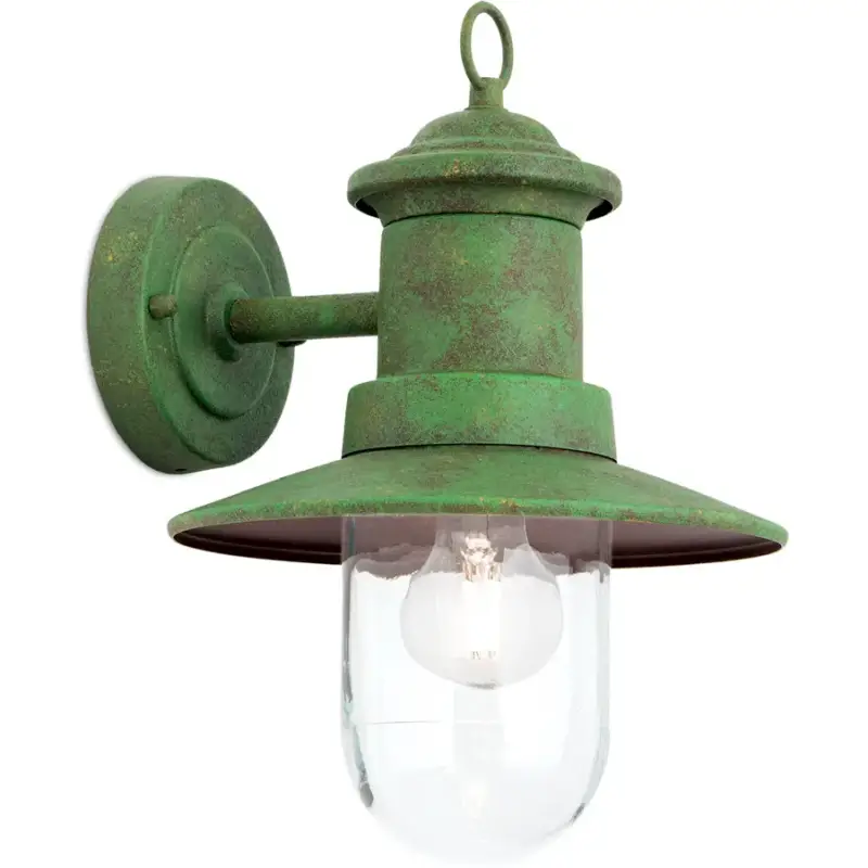 Lumimart | Lampe murale d'extérieur Leonie Vert Acier/Verre 22 cm 32 cm Satisfait Ou Remboursé