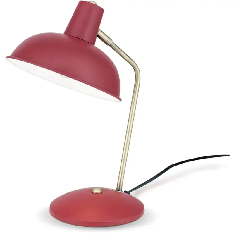 Paiement Sécurisé Lumimart | Lampe de table Fedra Rouge Acier 20 cm 37.5 cm