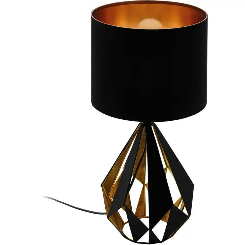 Jusqu'à Épuisement Des Stocks Lumimart | Lampe de table Carlton 5 Rame/Noir Acier 25 cm 51 cm