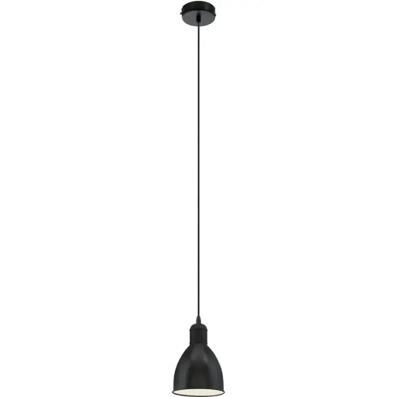 Bon Plan Lumimart | Suspension Priddy Noir/Blanc Acier 15.5 cm 110 cm