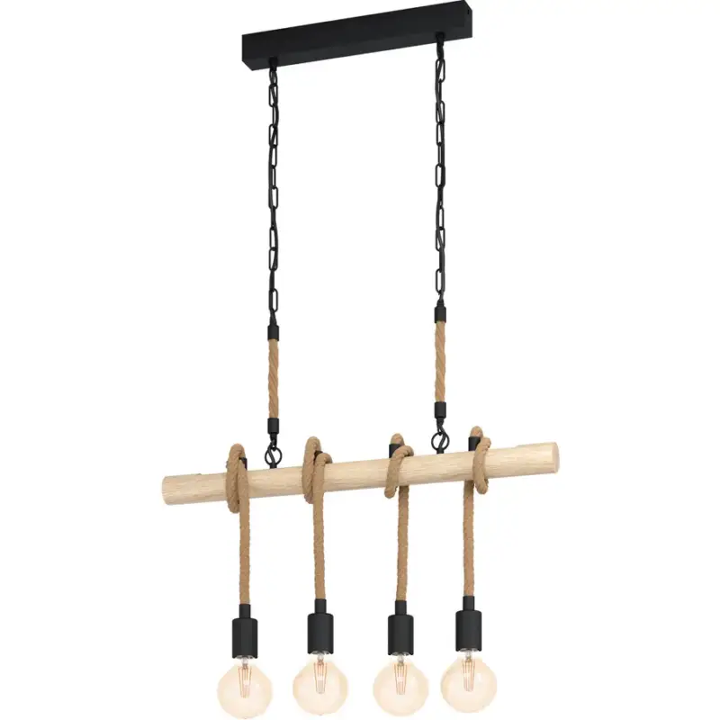 Lumimart | Suspension Youngstown Marron/Noir Acier/Bois 4.5 cm 110 cm Super Prix