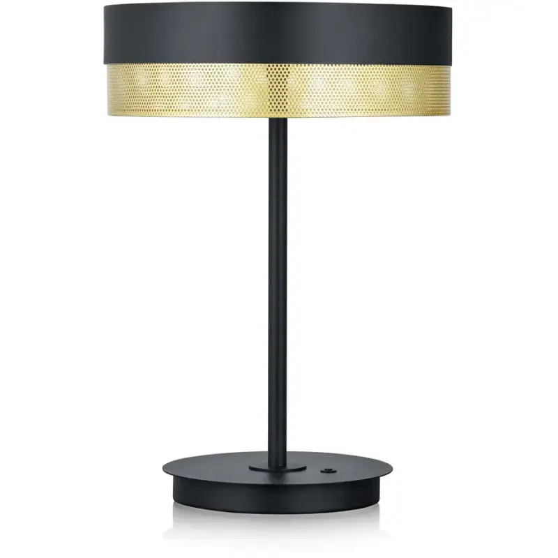 Lumimart | Lampe de table Hakam Noir/Or Métal 30 cm 43 cm Prix Choc