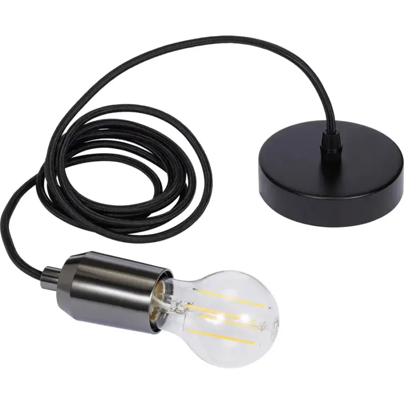 Lumimart | Douille Industrial Noir/Gris M&eacute;tal 4 cm Dernier Modèle