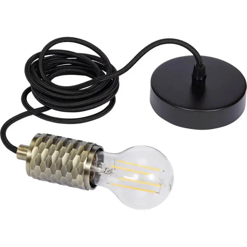 Nouveauté Lumimart | Douille Industrial Or/Noir M&eacute;tal 4 cm