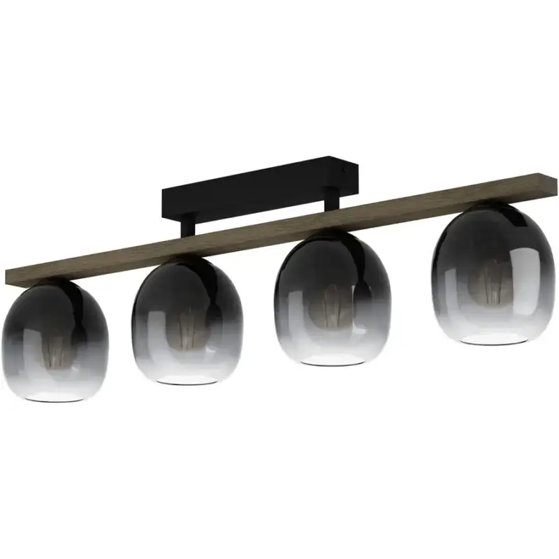 Commander Vite Lumimart | Lampe de plafond Filago Marron/Noir Acier/Bois 14.5 cm 25 cm