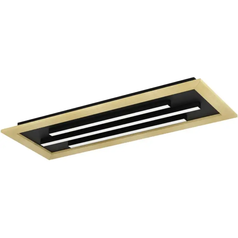 Lumimart | Lampe de plafond Tirrenara Marron/Noir Acier/Bois 30.5 cm 5.5 cm Solde