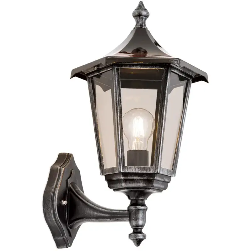 Lumimart | Lampe murale d'extérieur Hermine Noir/Argent 30 cm Authentique