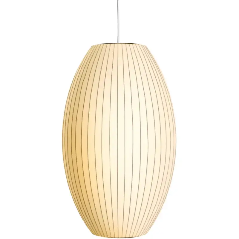 Super Prix Lumimart | Suspension Nelson Cigar Blanc Métal 33 cm 53 cm