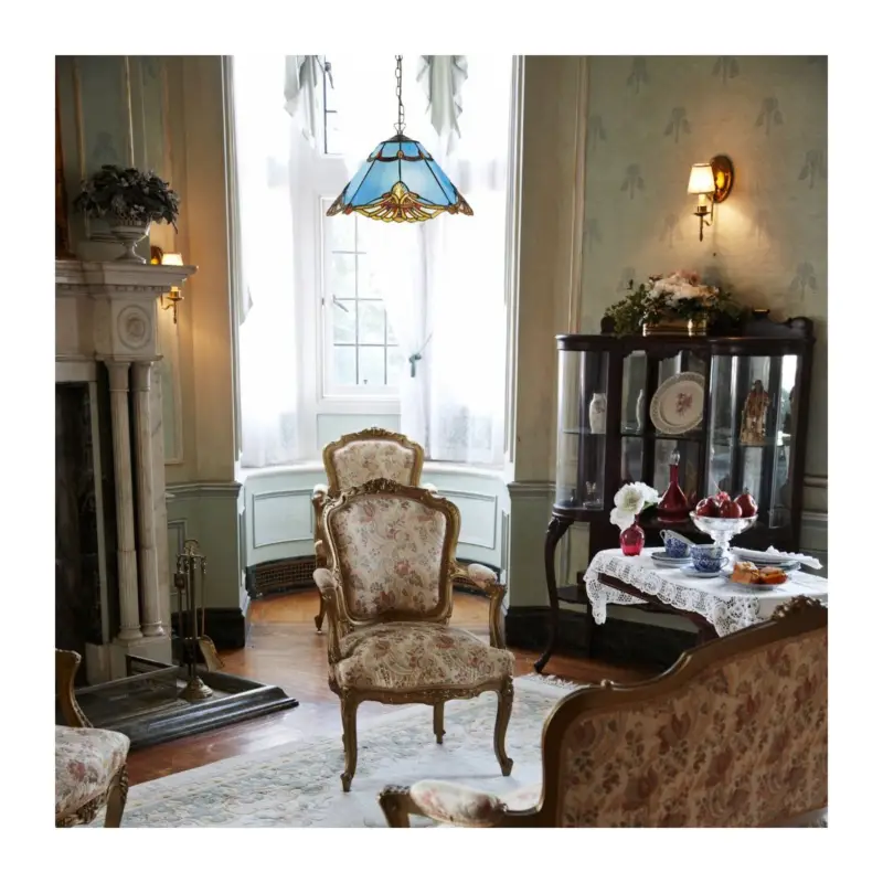 Authentique Suspension Tiffany lampe BLUZ 1xE27 D40