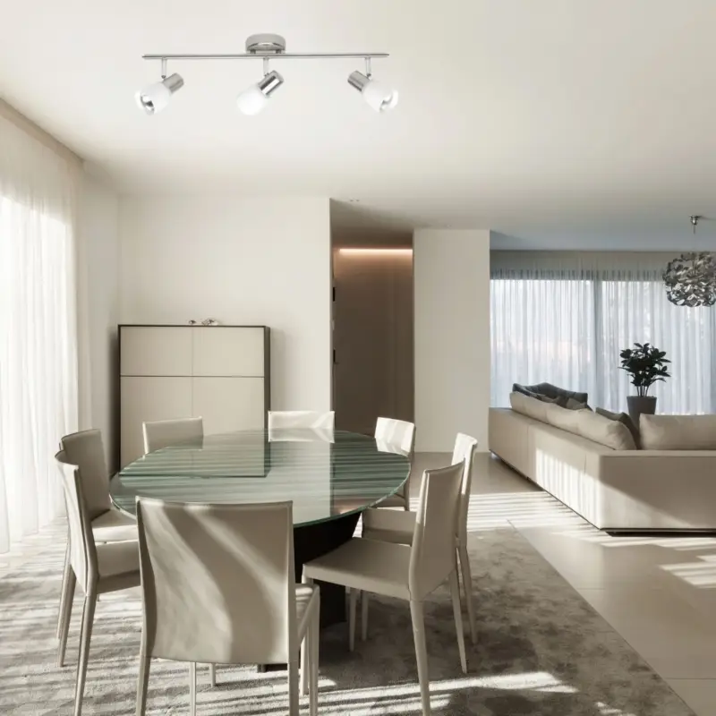 Affaire À Saisir Plafonnier à 3 lumières LUCA 3x40W E14 ACIER CHROME