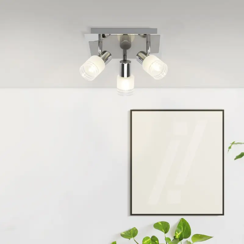 Plafonnier 3 lumières LEA 3x3W E14 ACIER CHROME Offre Exclusive